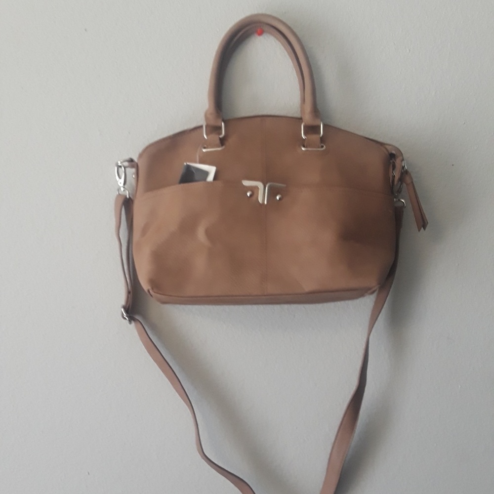 Tan purse w/ long strap